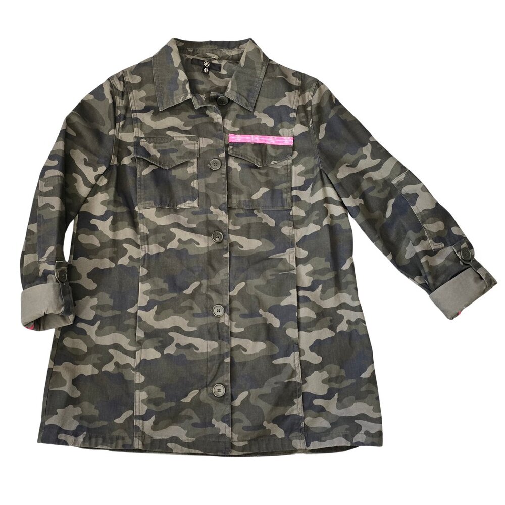 MISSGUIDED Camo Utility Jacket with Embroidered Back – Size 4 - Picture 3 of 11